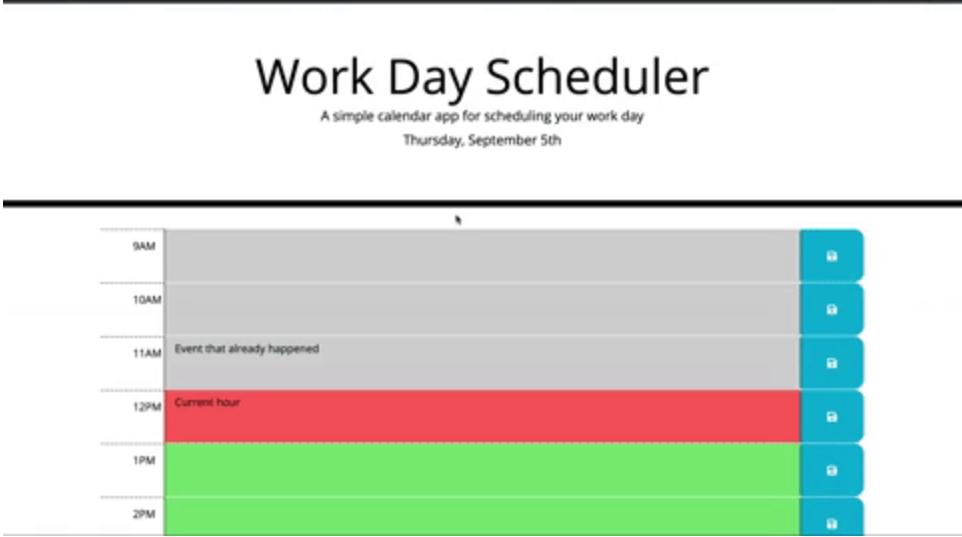 Screenshot of Same Day Scheduler App