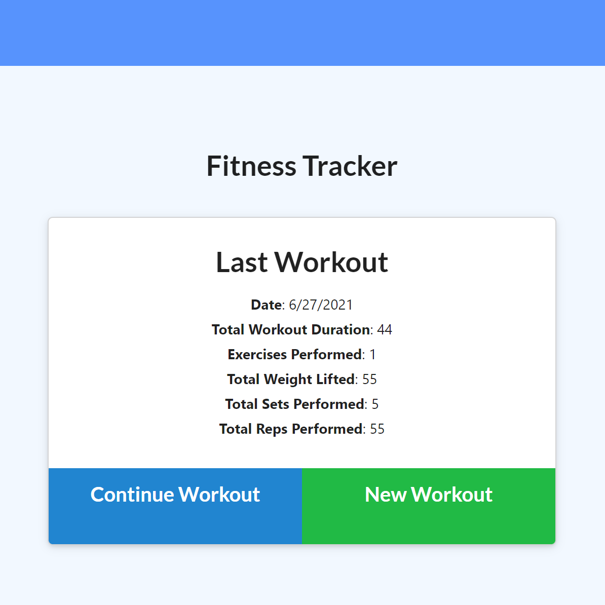 Workout Tracker Project